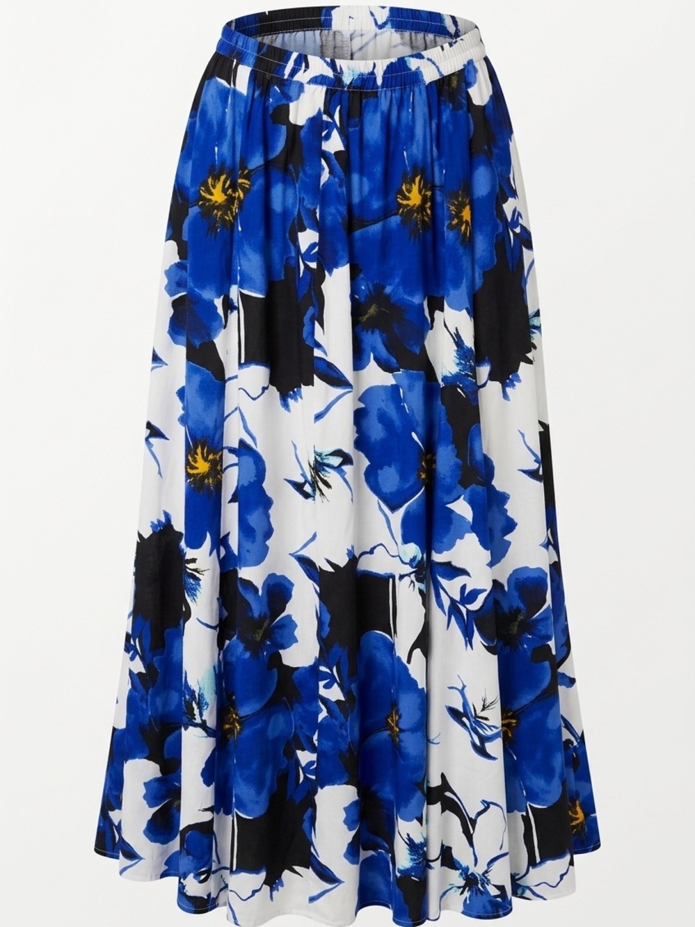 Roz & Ali Blue Floral Maxi Skirt